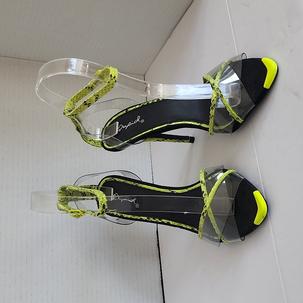 NEW w/o Box! - Faux Snakeskin Stiletto Heels Yellow & Black